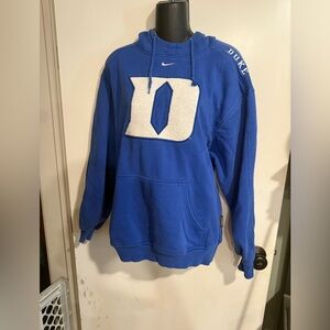 Nike Duke Blue Hoodie with White Logo With Media Pocket Medium